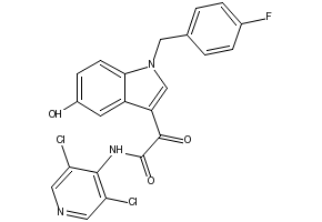 N-(3,5-DICHLOROPYRIDIN-4-YL)-2-[1-(4-FLUOROBENZYL)-5-HYDROXY-1H-INDOL-3-YL]-2-OXO-ACETAMIDE structure, CAS 257892-33-4