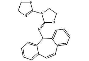 N-(3-(4,5-DIHYDROTHIAZOL-2-YL)THIAZOLIDIN-2-YLIDENE)-5H-DIBENZO[A,D][7]ANNULEN-5-AMINE structure, CAS 1072145-33-5