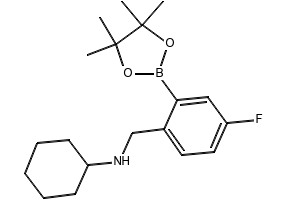 N-(4-FLUORO-2-(4,4,5,5-TETRAMETHYL-1,3,2-DIOXABOROLAN-2-YL)BENZYL)CYCLOHEXANAMINE structure, CAS 1256360-60-7