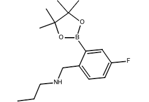 N-(4-FLUORO-2-(4,4,5,5-TETRAMETHYL-1,3,2-DIOXABOROLAN-2-YL)BENZYL)PROPAN-1-AMINE structure, CAS 1256360-59-4
