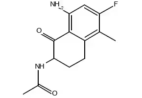 N-(8-AMINO-6-FLUORO-5-METHYL-1-OXO-1,2,3,4-TETRAHYDRONAPHTHALEN-2-YL)-2,2,2-TRIFLUOROACETAMIDE structure, CAS 143655-60-1