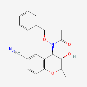 N-(BENZYLOXY)-N-((3S,4R)-6-CYANO-3-HYDROXY-2,2-DIMETHYLCHROMAN-4-YL)ACETAMIDE structure, CAS 127408-30-4