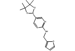 N-(FURAN-2-YLMETHYL)-5-(4,4,5,5-TETRAMETHYL-1,3,2-DIOXABOROLAN-2-YL)PYRIMIDIN-2-AMINE structure, CAS 1218790-00-1