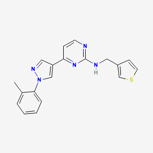 N-(THIOPHEN-3-YLMETHYL)-4-(1-(O-TOLYL)-1H-PYRAZOL-4-YL)PYRIMIDIN-2-AMINE structure, CAS 1185554-32-8