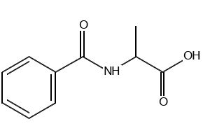 N-BENZOYL-DL-ALANINE structure, CAS 1205-02-3