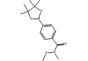 N-METHOXY-N-METHYL-4-(4,4,5,5-TETRAMETHYL-1,3,2-DIOXABOROLAN-2-YL)BENZAMIDE structure, CAS 1073353-58-8