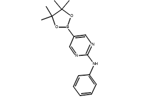 N-PHENYL-5-(4,4,5,5-TETRAMETHYL-1,3,2-DIOXABOROLAN-2-YL)PYRIMIDIN-2-AMINE structure, CAS 956128-05-5