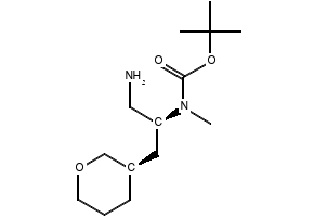 TERT-BUTYL ((S)-1-AMINO-3-((R)-TETRAHYDRO-2H-PYRAN-3-YL)PROPAN-2-YL)(METHYL)CARBAMATE structure, CAS 942145-27-9