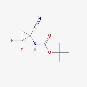 TERT-BUTYL (1-CYANO-2,2-DIFLUOROCYCLOPROPYL)CARBAMATE structure, CAS 1031926-85-8