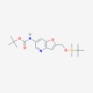 TERT-BUTYL (2-(((TERT-BUTYLDIMETHYLSILYL)OXY)METHYL)FURO[3,2-B]PYRIDIN-6-YL)CARBAMATE structure, CAS 1171920-60-7