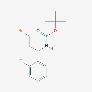 TERT-BUTYL (3-BROMO-1-(2-FLUOROPHENYL)PROPYL)CARBAMATE structure, CAS 924818-00-8
