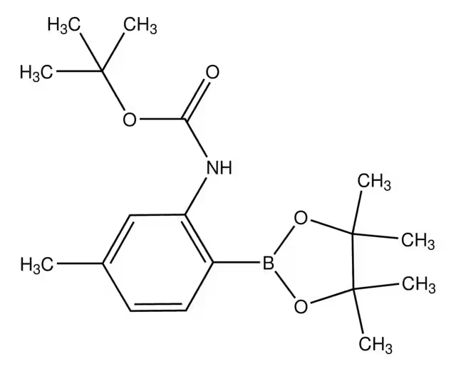 TERT-BUTYL (5-METHYL-2-(4,4,5,5-TETRAMETHYL-1,3,2-DIOXABOROLAN-2-YL)PHENYL)CARBAMATE structure, CAS 1150561-75-3