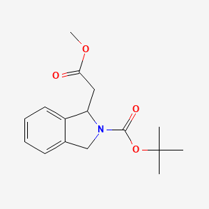TERT-BUTYL 1-(2-METHOXY-2-OXOETHYL)ISOINDOLINE-2-CARBOXYLATE structure, CAS 444583-12-4