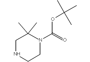 TERT-BUTYL 2,2-DIMETHYLPIPERAZINE-1-CARBOXYLATE structure, CAS 674792-07-5