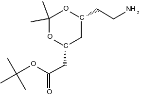 TERT-BUTYL 2-((4S,6R)-6-(2-AMINOETHYL)-2,2-DIMETHYL-1,3-DIOXAN-4-YL)ACETATE structure, CAS 1105067-89-7