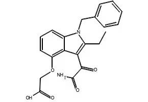 TERT-BUTYL 2-(3-(2-AMINO-2-OXOACETYL)-1-BENZYL-2-ETHYL-1H-INDOL-4-YLOXY)ACETATE structure, CAS 889675-08-5