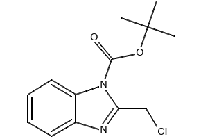 TERT-BUTYL 2-(CHLOROMETHYL)-1H-BENZO[D]IMIDAZOLE-1-CARBOXYLATE structure, CAS 163798-87-6