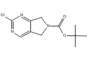 TERT-BUTYL 2-CHLORO-5H-PYRROLO[3,4-D]PYRIMIDINE-6(7H)-CARBOXYLATE structure, CAS 1211581-47-3