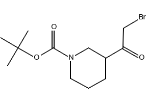 TERT-BUTYL 3-(2-BROMOACETYL)PIPERIDINE-1-CARBOXYLATE structure, CAS 1219813-78-1