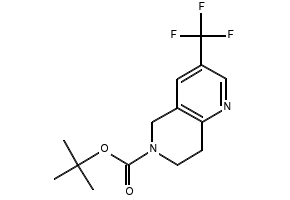 TERT-BUTYL 3-(TRIFLUOROMETHYL)-7,8-DIHYDRO-1,6-NAPHTHYRIDINE-6(5H)-CARBOXYLATE structure, CAS 624734-26-5