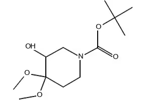 TERT-BUTYL 3-HYDROXY-4,4-DIMETHOXYPIPERIDINE-1-CARBOXYLATE structure, CAS 841286-80-4
