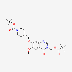 TERT-BUTYL 4-(((6-METHOXY-4-OXO-3-((PIVALOYLOXY)METHYL)-3,4-DIHYDROQUINAZOLIN-7-YL)OXY)METHYL)PIPERIDINE-1-CARBOXYLATE structure, CAS 264208-86-8