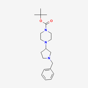TERT-BUTYL 4-(1-BENZYLPYRROLIDIN-3-YL)PIPERAZINE-1-CARBOXYLATE structure, CAS 885959-04-6