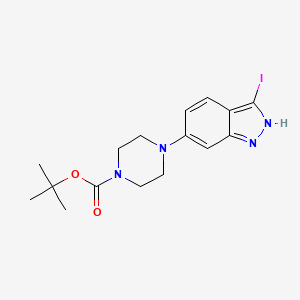 TERT-BUTYL 4-(3-IODO-1H-INDAZOL-6-YL)PIPERAZINE-1-CARBOXYLATE structure, CAS 744219-44-1