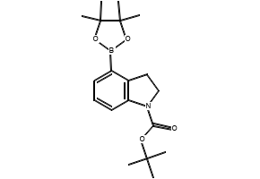 TERT-BUTYL 4-(4,4,5,5-TETRAMETHYL-1,3,2-DIOXABOROLAN-2-YL)INDOLINE-1-CARBOXYLATE structure, CAS 1235451-62-3