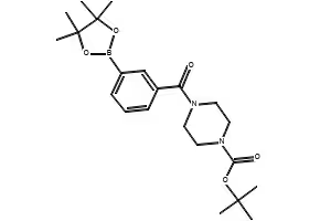 TERT-BUTYL 4-(4-(4,4,5,5-TETRAMETHYL-1,3,2-DIOXABOROLAN-2-YL)BENZOYL)PIPERAZINE-1-CARBOXYLATE structure, CAS 864754-13-2