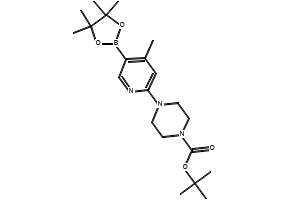 TERT-BUTYL 4-(4-METHYL-5-(4,4,5,5-TETRAMETHYL-1,3,2-DIOXABOROLAN-2-YL)PYRIDIN-2-YL)PIPERAZINE-1-CARBOXYLATE structure, CAS 1073355-13-1