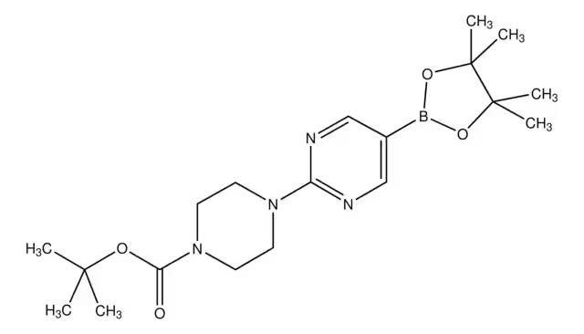 TERT-BUTYL 4-(5-(4,4,5,5-TETRAMETHYL-1,3,2-DIOXABOROLAN-2-YL)PYRIMIDIN-2-YL)PIPERAZINE-1-CARBOXYLATE structure, CAS 940284-98-0