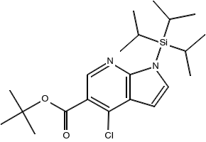 TERT-BUTYL 4-(5-CHLORO-1-(TRIISOPROPYLSILYL)-1H-PYRROLO[2,3-B]PYRIDIN-4-YL)PIPERAZINE-1-CARBOXYLATE structure, CAS 1020056-95-4
