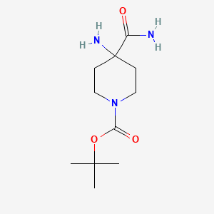 TERT-BUTYL 4-AMINO-4-CARBAMOYLPIPERIDINE-1-CARBOXYLATE structure, CAS 288154-18-7
