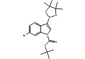 TERT-BUTYL 4-BROMO-3-(4,4,5,5-TETRAMETHYL-1,3,2-DIOXABOROLAN-2-YL)-1H-INDOLE-1-CARBOXYLATE structure, CAS 1256360-01-6