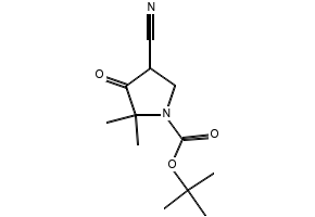 TERT-BUTYL 4-CYANO-2,2-DIMETHYL-3-OXOPYRROLIDINE-1-CARBOXYLATE structure, CAS 718632-42-9