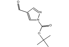 TERT-BUTYL 4-FORMYL-1H-PYRAZOLE-1-CARBOXYLATE structure, CAS 821767-61-7