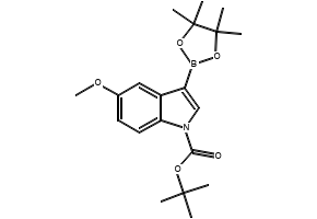 TERT-BUTYL 5-BROMO-3-(4,4,5,5-TETRAMETHYL-1,3,2-DIOXABOROLAN-2-YL)-1H-INDOLE-1-CARBOXYLATE structure, CAS 1024677-85-7