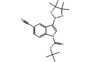 TERT-BUTYL 5-CYANO-3-(4,4,5,5-TETRAMETHYL-1,3,2-DIOXABOROLAN-2-YL)-1H-INDOLE-1-CARBOXYLATE structure, CAS 1185427-07-9
