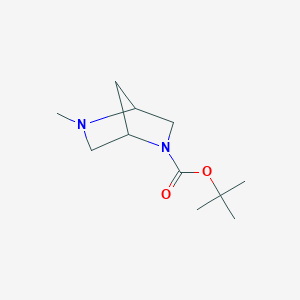 TERT-BUTYL 5-METHYL-2,5-DIAZA-BICYCLO[2.2.1]HEPTANE-2-CARBOXYLATE structure, CAS 244768-98-7