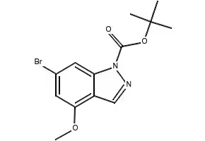 TERT-BUTYL 6-(BENZYLOXY)-4-FLUORO-1H-INDAZOLE-1-CARBOXYLATE structure, CAS 1253789-02-4