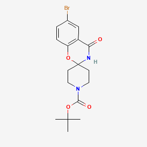 TERT-BUTYL 6-BROMO-4-OXO-3,4-DIHYDROSPIRO[BENZO[E][1,3]OXAZINE-2,4'-PIPERIDINE]-1'-CARBOXYLATE structure, CAS 690632-05-4
