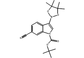 TERT-BUTYL 6-CYANO-3-(4,4,5,5-TETRAMETHYL-1,3,2-DIOXABOROLAN-2-YL)-1H-INDOLE-1-CARBOXYLATE structure, CAS 1218790-23-8