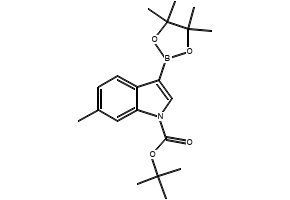 TERT-BUTYL 6-METHYL-3-(4,4,5,5-TETRAMETHYL-1,3,2-DIOXABOROLAN-2-YL)-1H-INDOLE-1-CARBOXYLATE structure, CAS 1256359-86-0