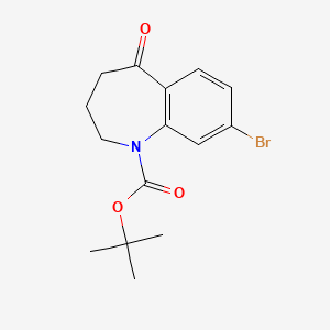 TERT-BUTYL 8-BROMO-5-OXO-2,3,4,5-TETRAHYDRO-1H-BENZO[B]AZEPINE-1-CARBOXYLATE structure, CAS 851045-04-0