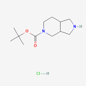 TERT-BUTYL HEXAHYDRO-1H-PYRROLO[3,4-C]PYRIDINE-5(6H)-CARBOXYLATE HYDROCHLORIDE structure, CAS 1187933-06-7