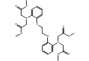 TETRAMETHYL 2,2',2'',2'''-(((ETHANE-1,2-DIYLBIS(OXY))BIS(2,1-PHENYLENE))BIS(AZANETRIYL))TETRAACETATE structure, CAS 125367-34-2