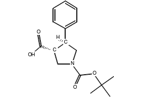 TRANS-1-(TERT-BUTOXYCARBONYL)-4-PHENYLPYRROLIDINE-3-CARBOXYLIC ACID structure, CAS 221142-28-5