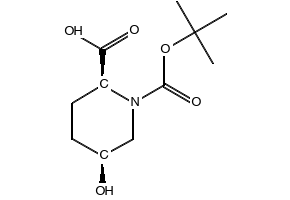 TRANS-1-(TERT-BUTOXYCARBONYL)-5-HYDROXYPIPERIDINE-2-CARBOXYLIC ACID structure, CAS 158574-77-7