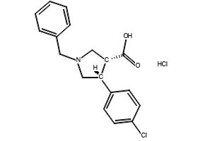 TRANS-1-BENZYL-4-(4-CHLOROPHENYL)PYRROLIDINE-3-CARBOXYLIC ACID HYDROCHLORIDE structure, CAS 1013117-42-4